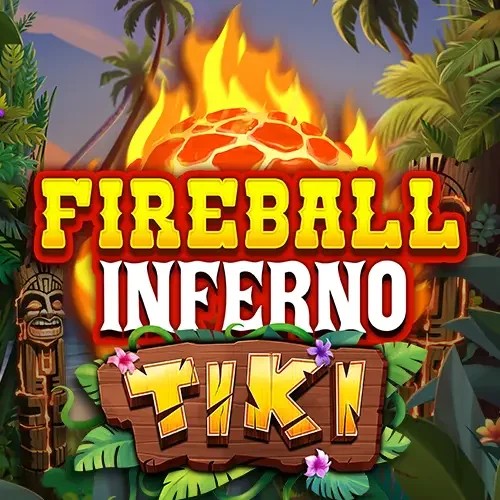 Official Slots logo: Fireball Inferno Tiki by NetEnt at HiddenJack Casino