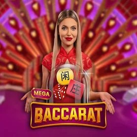 Official Live Casino logo: Mega Baccarat by Pragmatic Play at HiddenJack Casino
