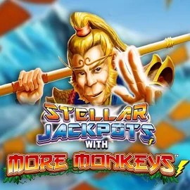 Stellar Jackpots with More Monkeys online game logo by Lightning Box Game on hiddenjacks.co.nl